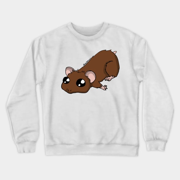 A little Hammie - Chocolate Crewneck Sweatshirt by tearsforlu